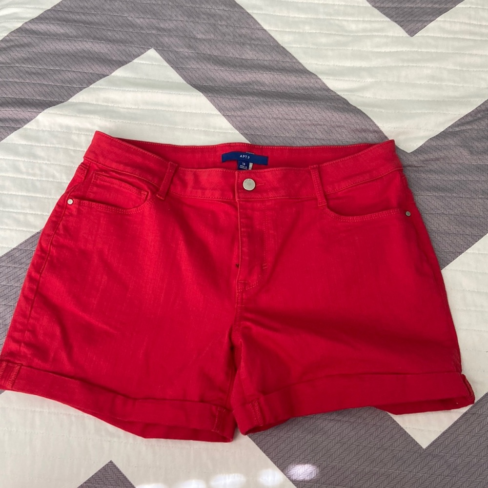 apt. 9 red denim shorts